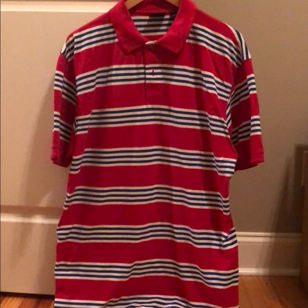 Jos. A. Bank Red and Blue Striped Polo Shirt